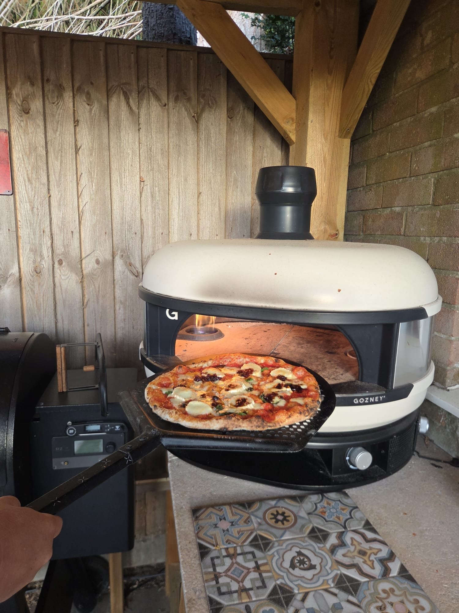 Gozney pizza oven being used at home in Dorset